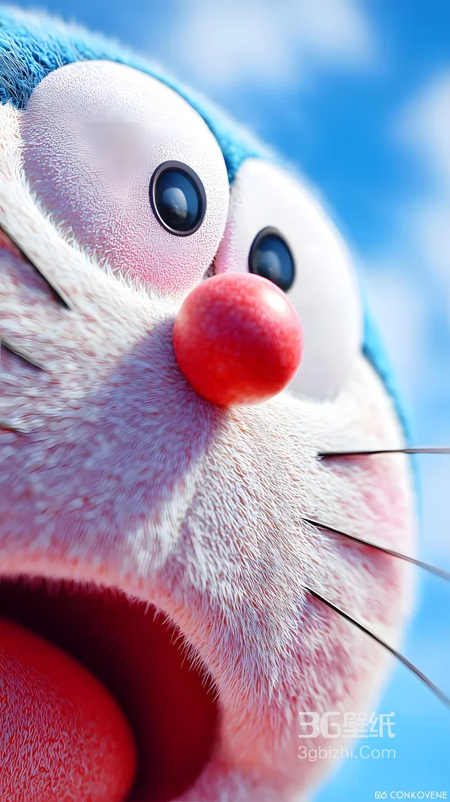 哆啦A梦·毛绒写实质感 动漫手机壁纸热款1