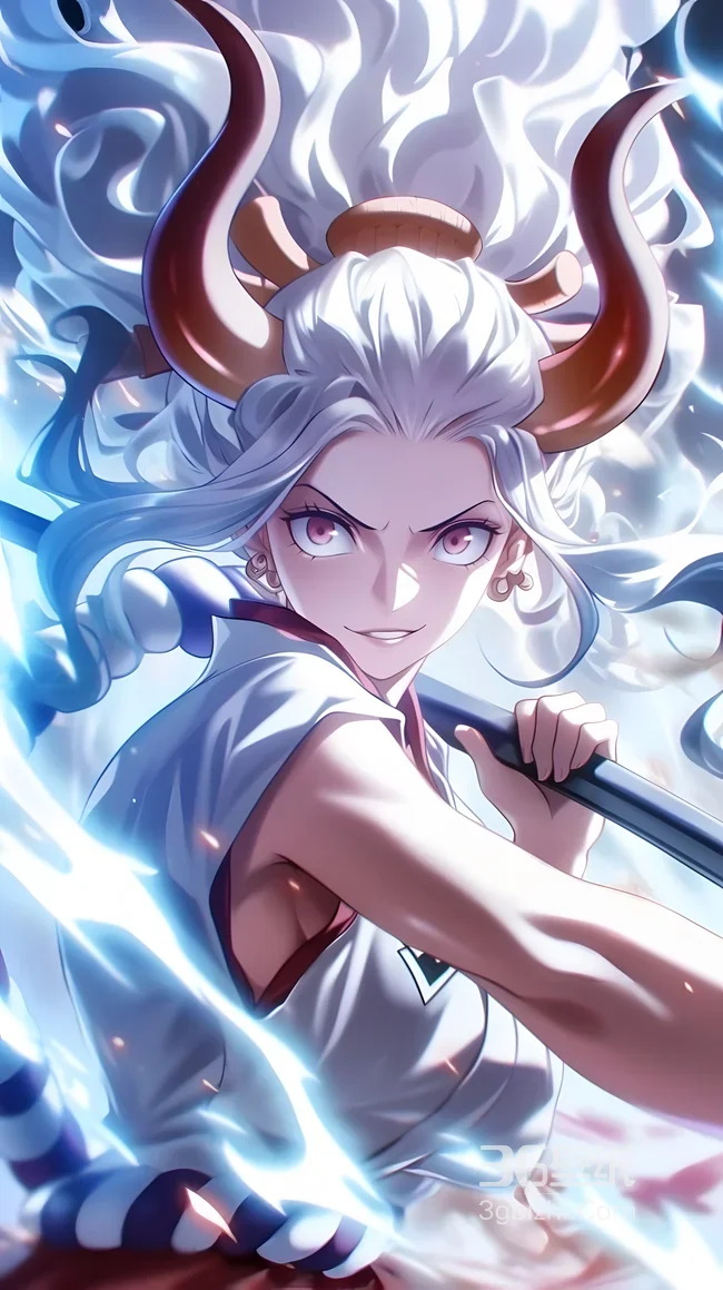 大和·牛角雷电战姿 二次元海贼王动漫壁纸（高人气动漫角色壁纸）1