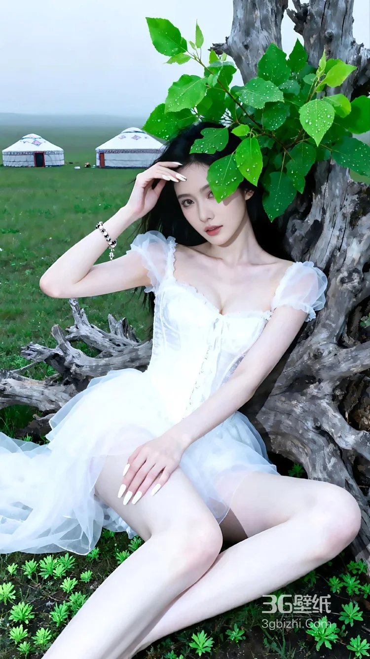 长发女生·唯美清新风 芦苇旁温柔感女生图片（高热度女生写真）2