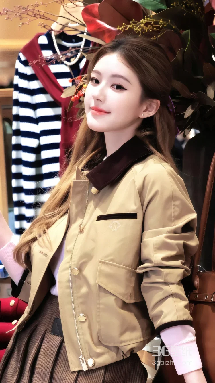 赵露思·时尚优雅风 卡其外套穿搭 明星活动高清图1