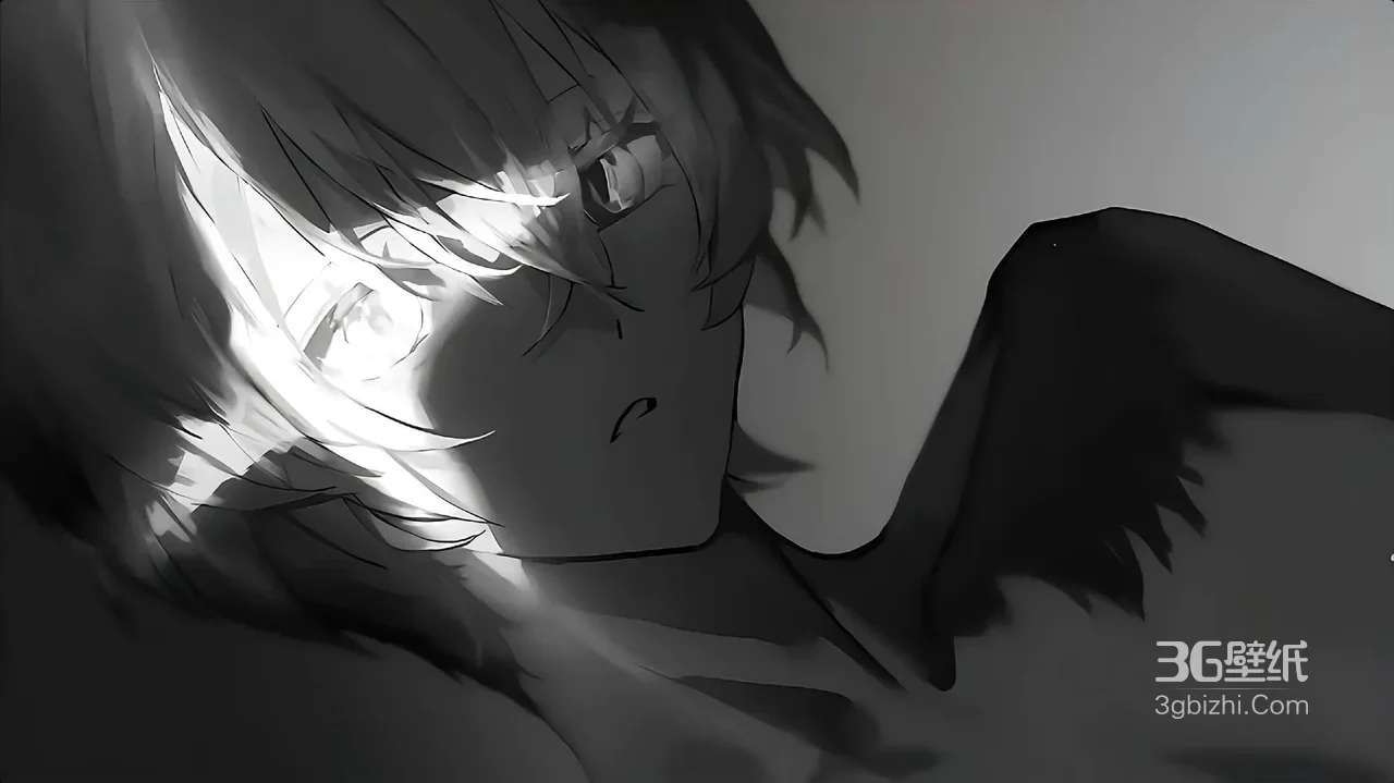 暗黑系黑白动漫人物·冷峻眼神 动漫电脑壁纸1