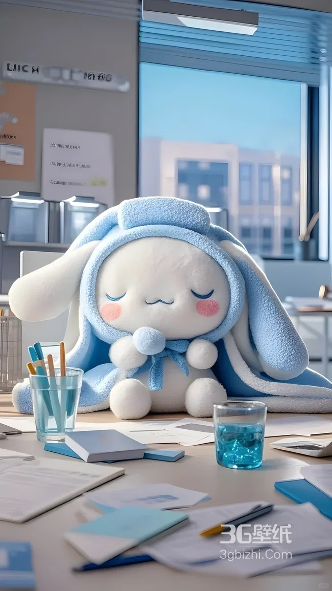 大耳狗毛绒玩偶·治愈系办公桌面手机壁纸1