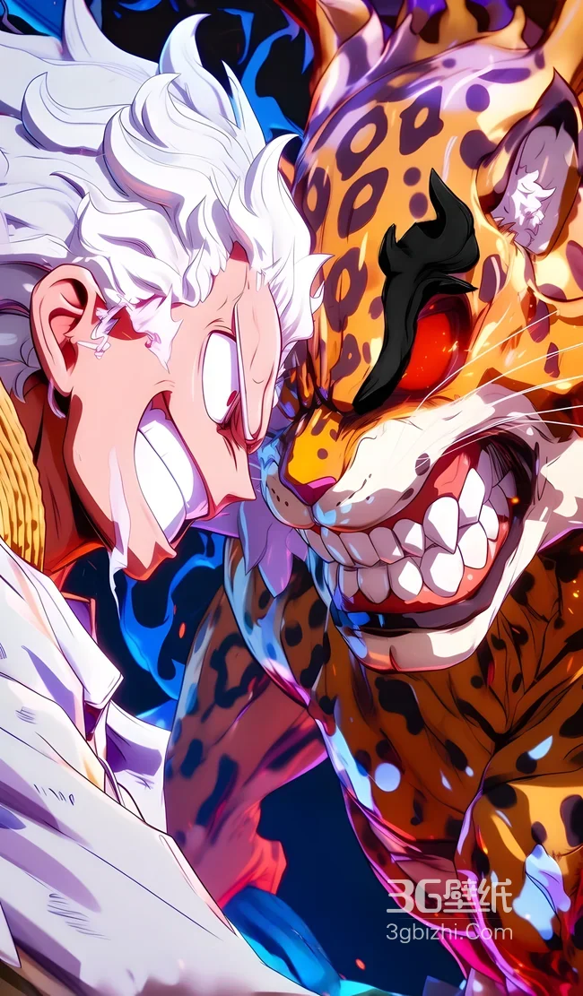 路飞·尼卡VS路奇·豹形态 热血动漫风海贼王高燃壁纸1