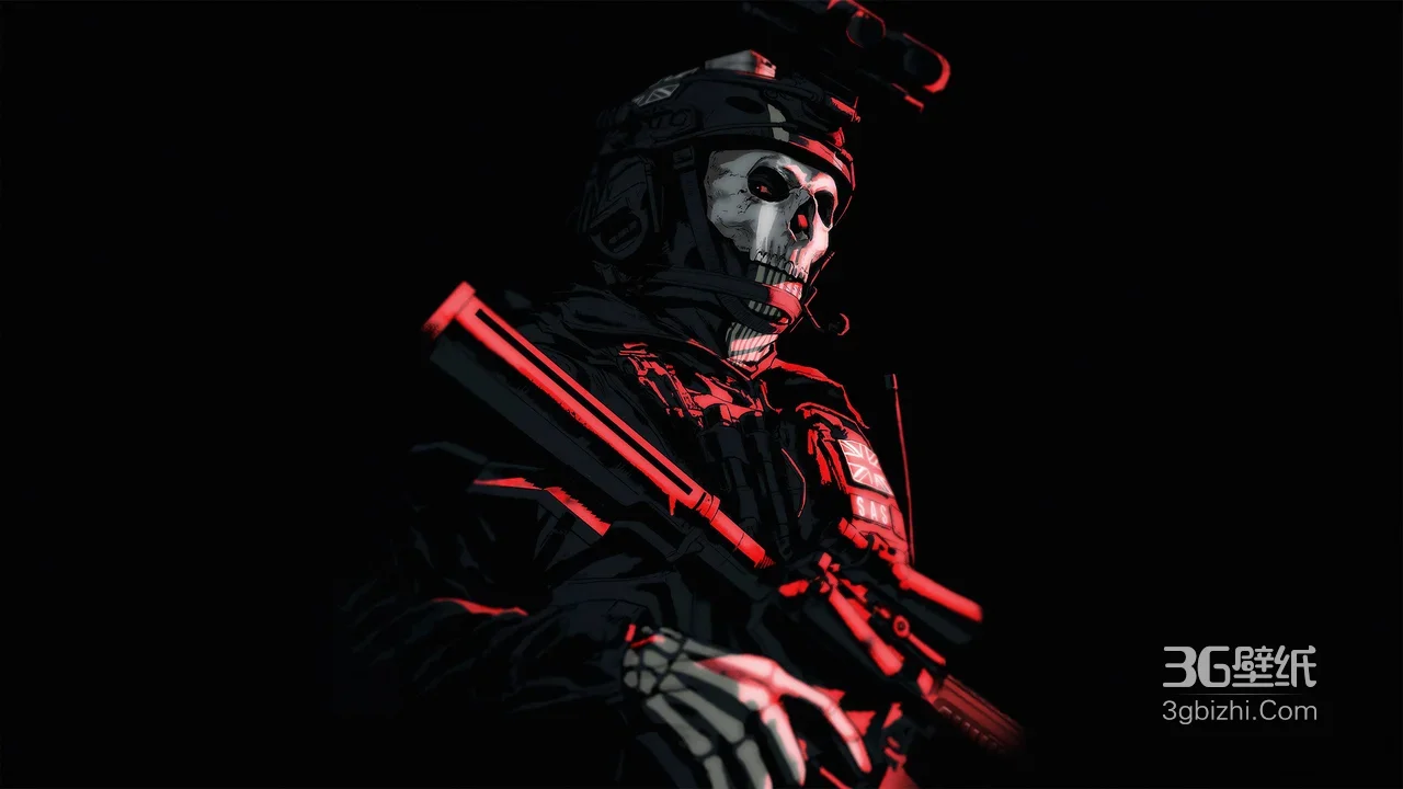 使命召唤幽灵·骷髅特战·暗黑风 宽屏电脑壁纸1