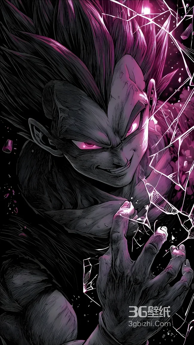 贝吉塔·暗黑炸裂破碎风 龙珠动漫高燃手机壁纸1