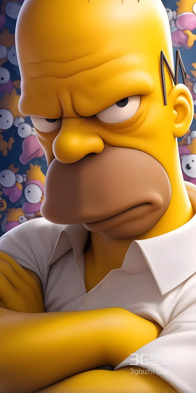 荷马·辛普森·怒颜3D写实风 动画《辛普森一家》高热度壁纸1