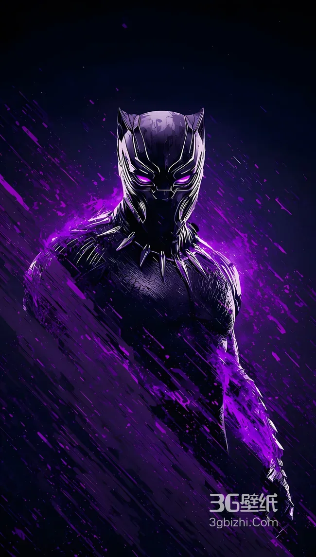 黑豹·紫焰暗黑风 漫威影视高人气手机壁纸1