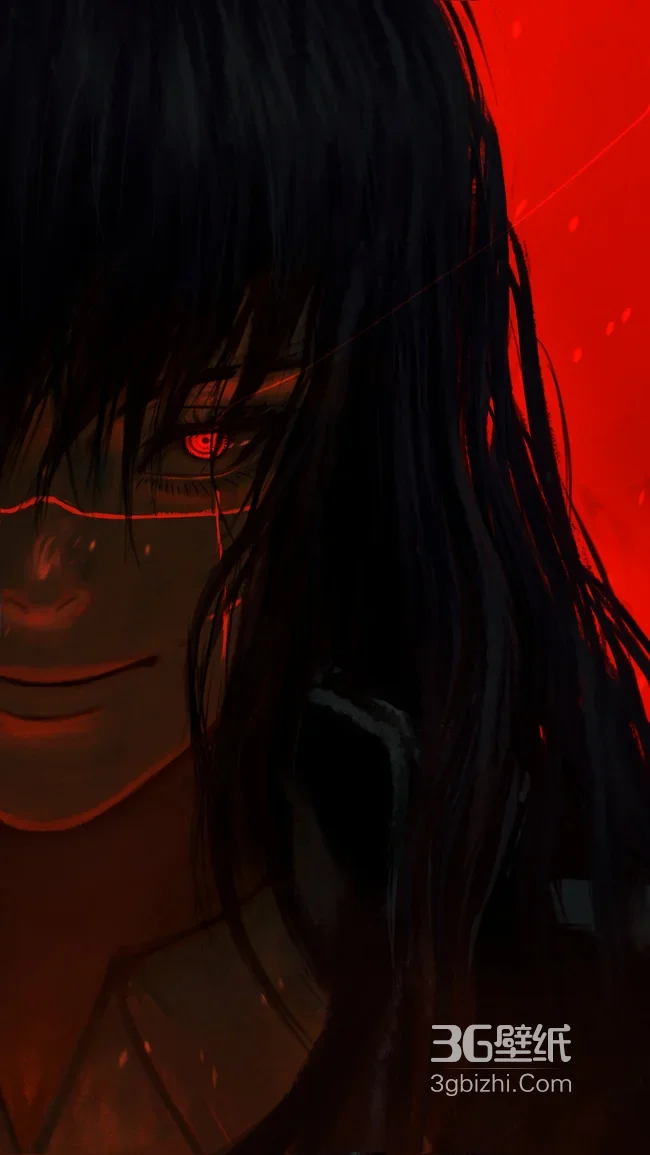 暗黑风动漫人物·红瞳泣泪眼镜 高热度暗黑系手机壁纸1
