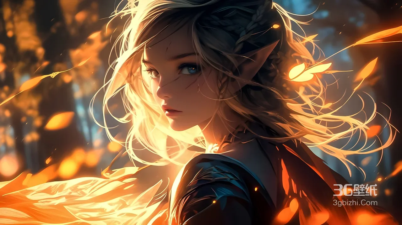 精灵少女·焰羽流光 游戏奇幻风电脑壁纸推荐1