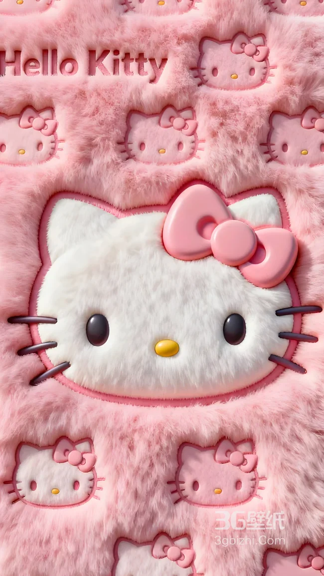 Hello Kitty·粉色毛绒萌系 三丽鸥动漫治愈风手机壁纸（少女心萌系壁纸）1