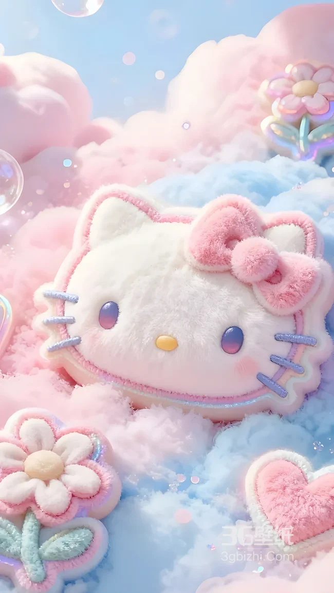 Hello Kitty·毛绒萌趣造型 软萌治愈三丽鸥高甜少女心壁纸1