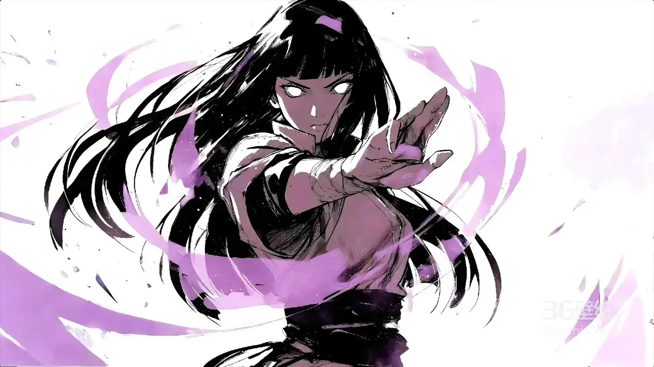 日向雏田·柔拳绽放 水墨风火影忍者动漫壁纸（热门忍术主题）1