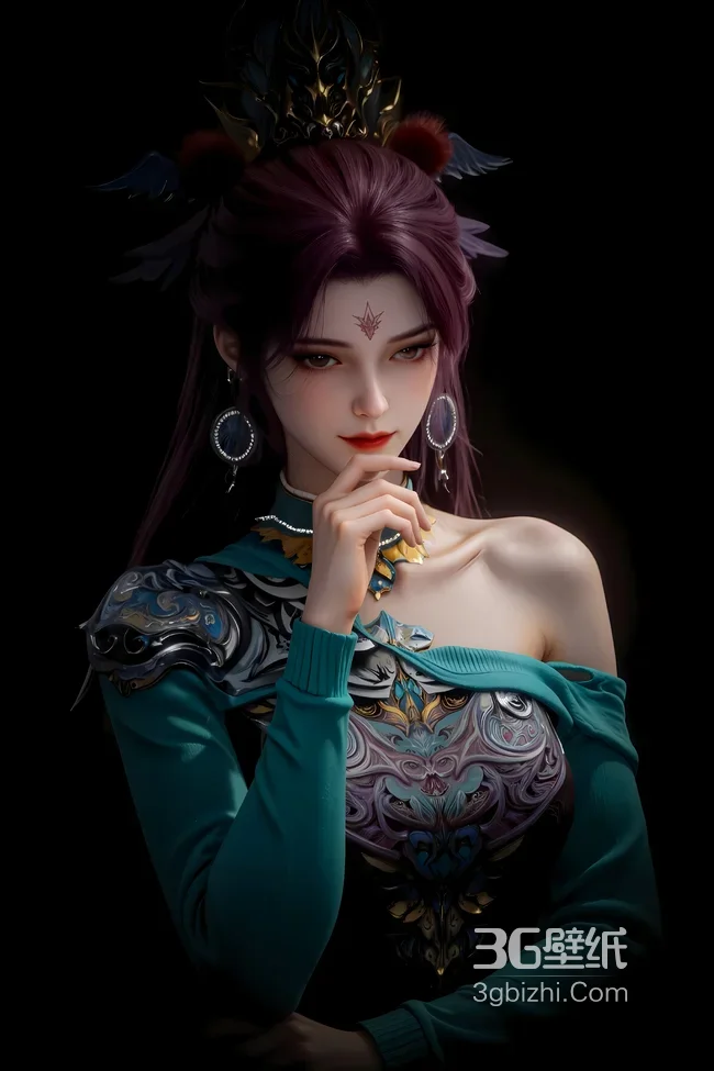 国漫《牧神记》天魔圣女·残老村婆婆·国风写实紫发华服女角色 玄幻游戏风热门手机壁纸1