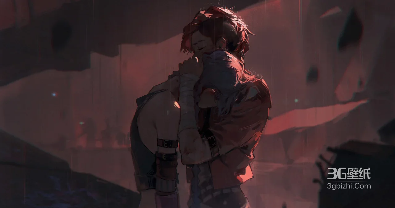 蔚&金克丝·战场相拥 暗黑二次元 双城之战 宽屏壁纸 ###1