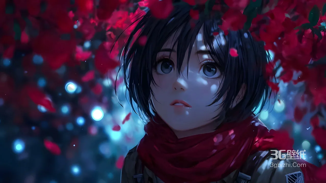 三笠·阿克曼·红围巾 唯美《进击的巨人》动漫壁纸1