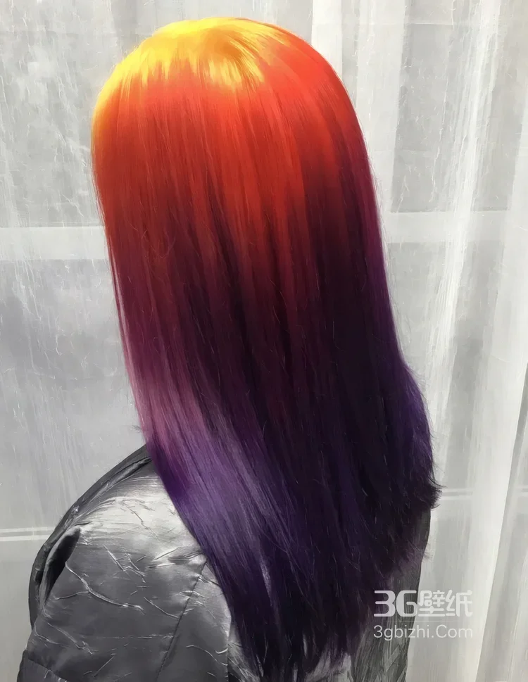 人物长发·蓝白渐变扎染风·时尚染发造型参考图集图片大全12