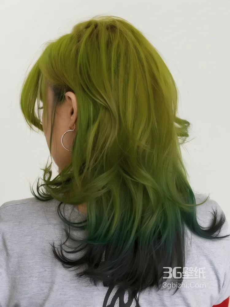 人物长发·蓝白渐变扎染风·时尚染发造型参考图集图片大全2