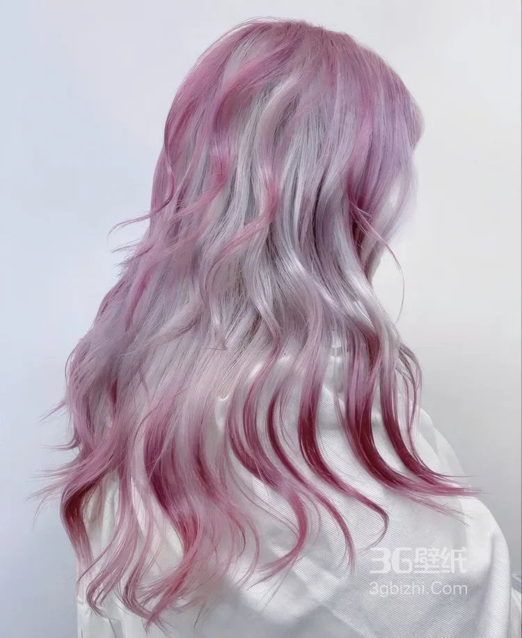 人物长发·蓝白渐变扎染风·时尚染发造型参考图集图片大全7