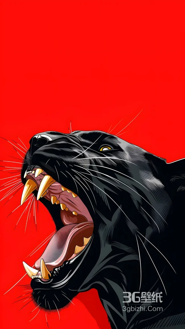 咆哮黑豹·美式漫画风 高辨识度个性手机壁纸1