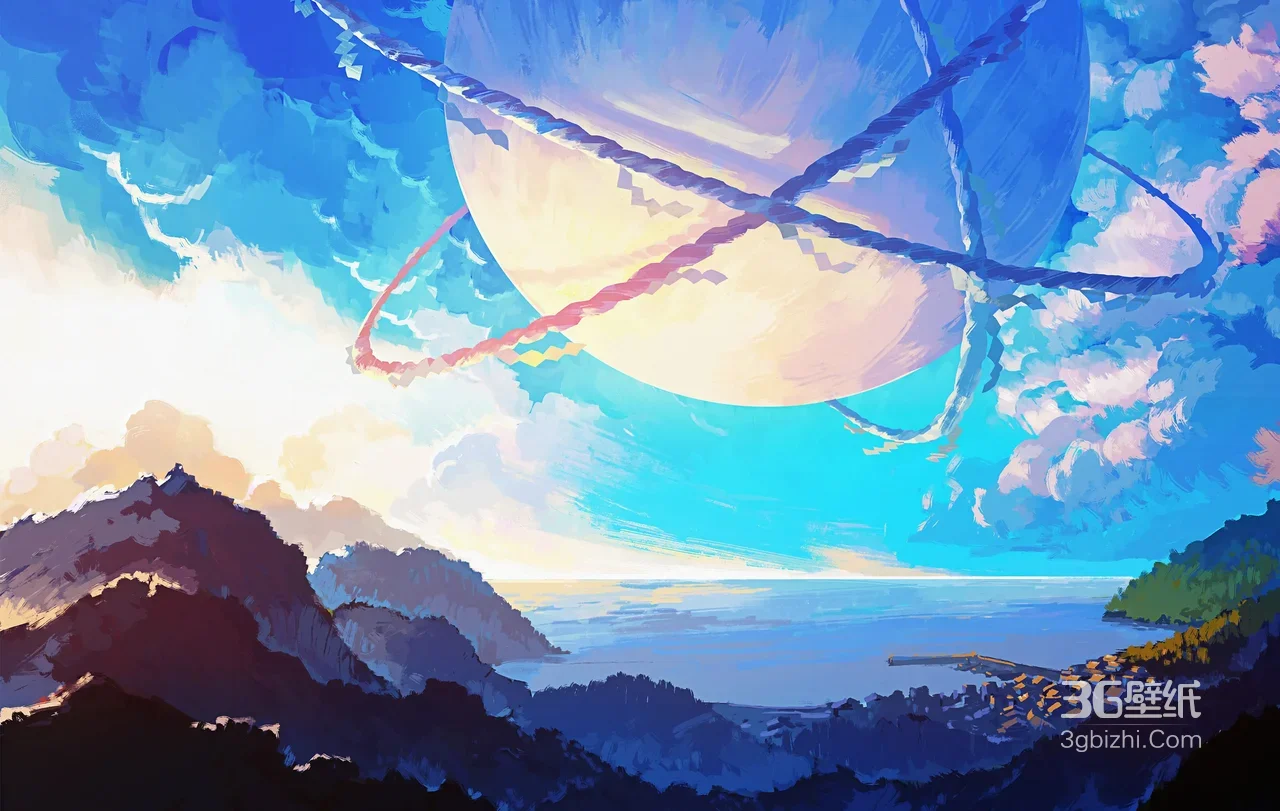 山海星球奇景·唯美插画风超现实风景电脑壁纸1