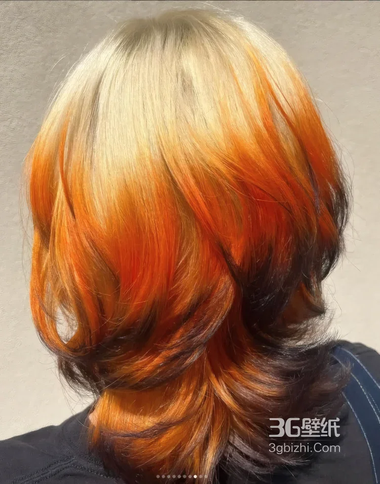 人物长发·蓝白渐变扎染风·时尚染发造型参考图集图片大全6