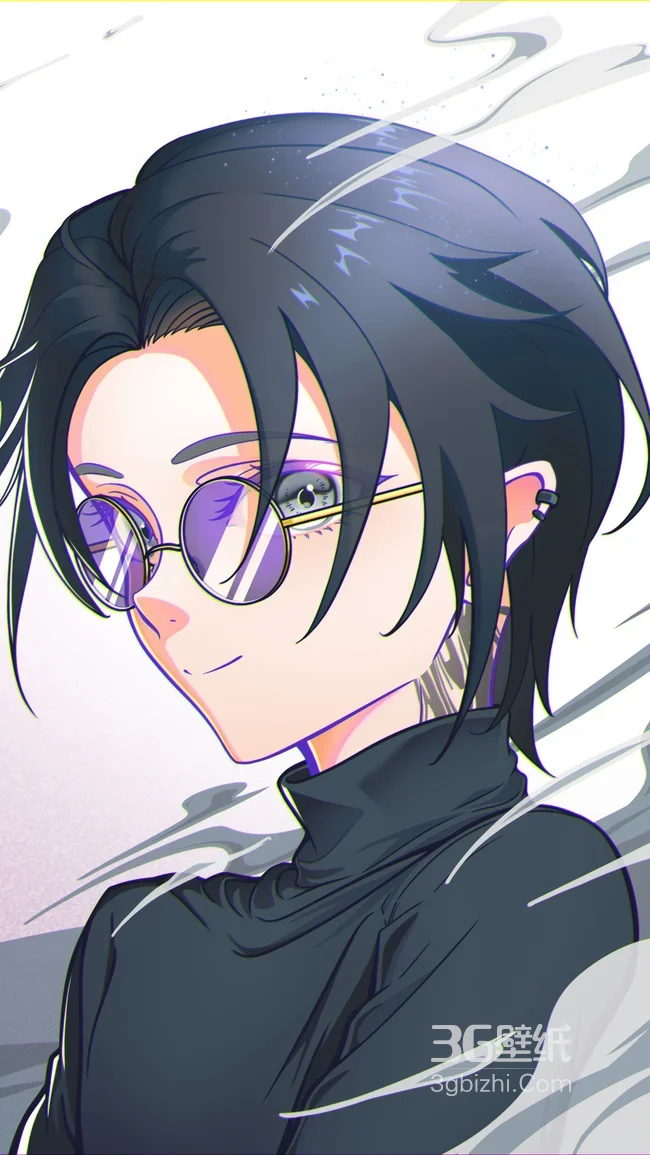黑短发圆眼镜帅哥·二次元国漫风·小众帅气壁纸1