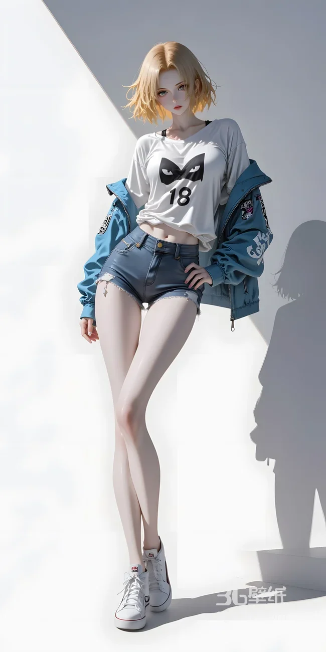 人造人18号·潮流穿搭 二次元写实风 龙珠动漫手机壁纸（高适配竖屏）1