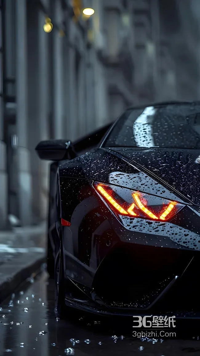 兰博基尼超跑·暗黑雨夜风 超跑手机壁纸1