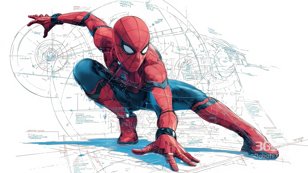 蜘蛛侠·科技线稿风 漫威影视高人气角色电脑壁纸1