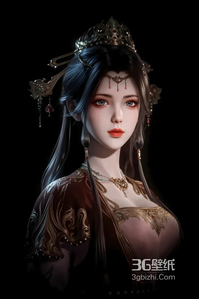 牧神记七公主灵毓秀·华丽金饰写实风古风手机壁纸精选1