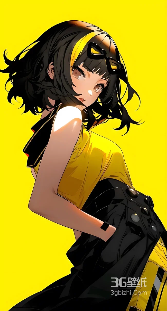 黑黄发色动漫女孩·二次元潮流风 高人气竖屏壁纸1