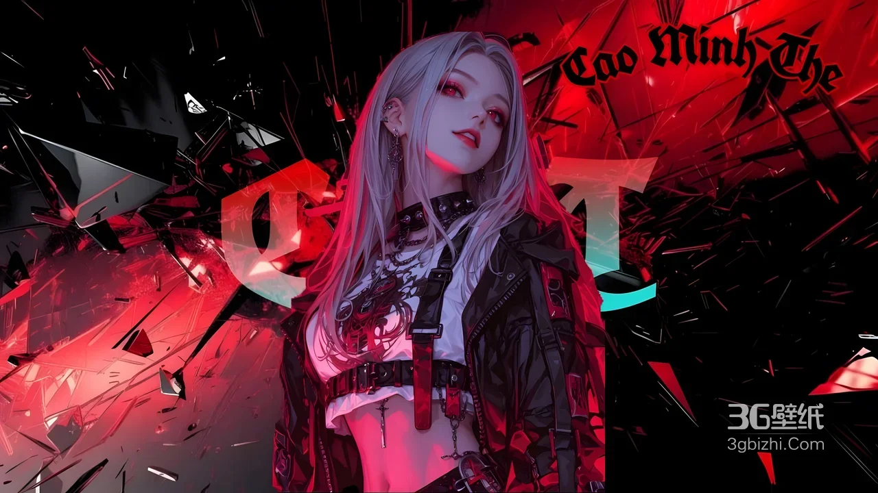 Cao Minh The·暗黑朋克风 破碎玻璃特效电脑壁纸1