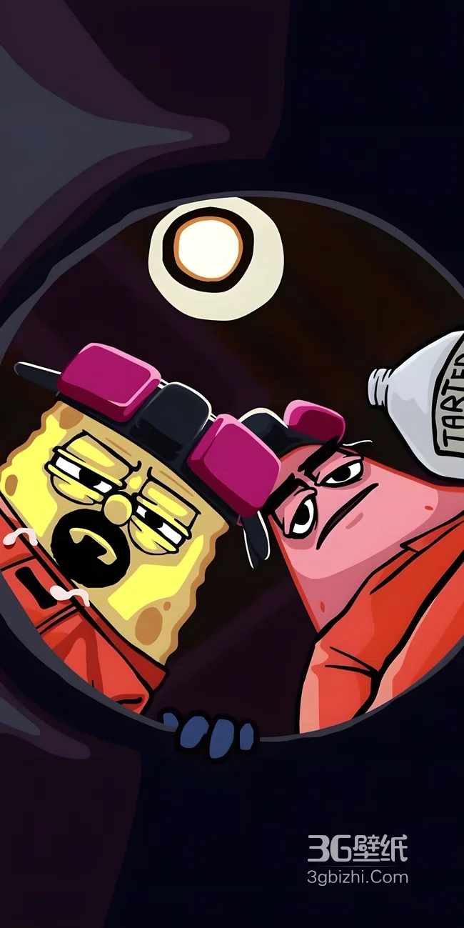 海绵宝宝·派大星暗黑拟人囚犯造型 手机壁纸热款1