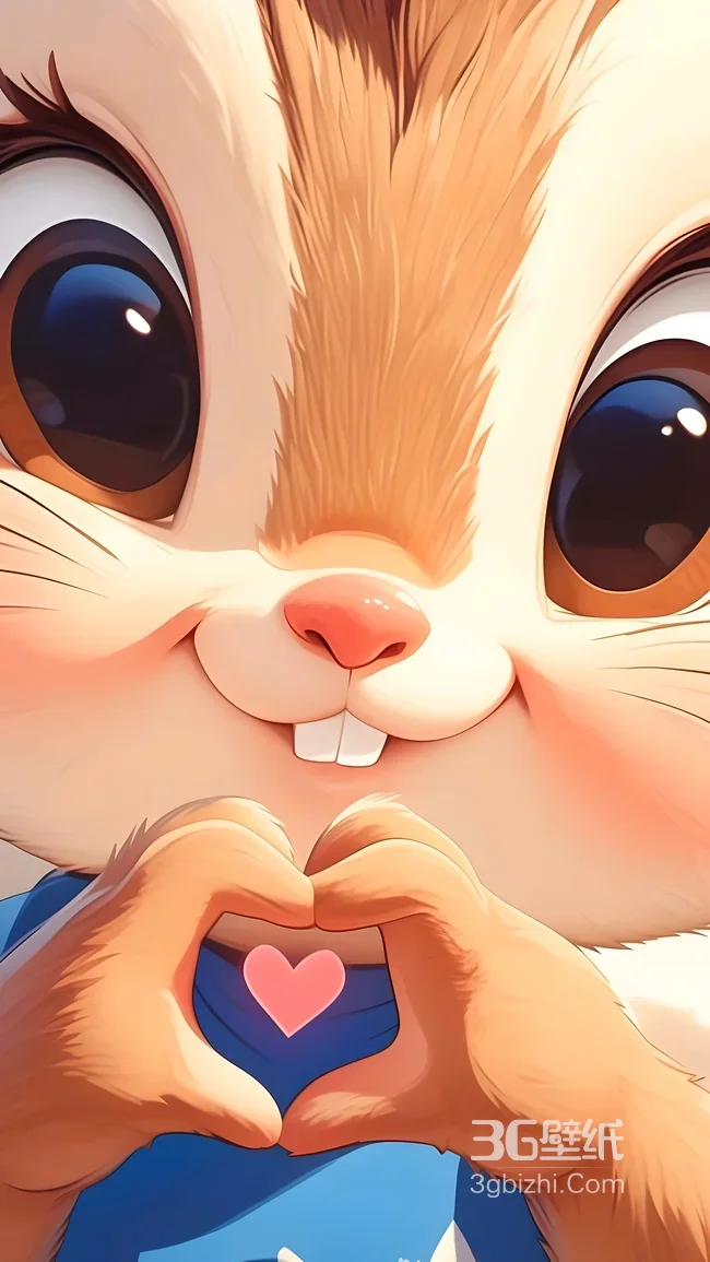 治愈系卡通松鼠·比心萌态 暖萌手机壁纸（超萌宠物壁纸）1