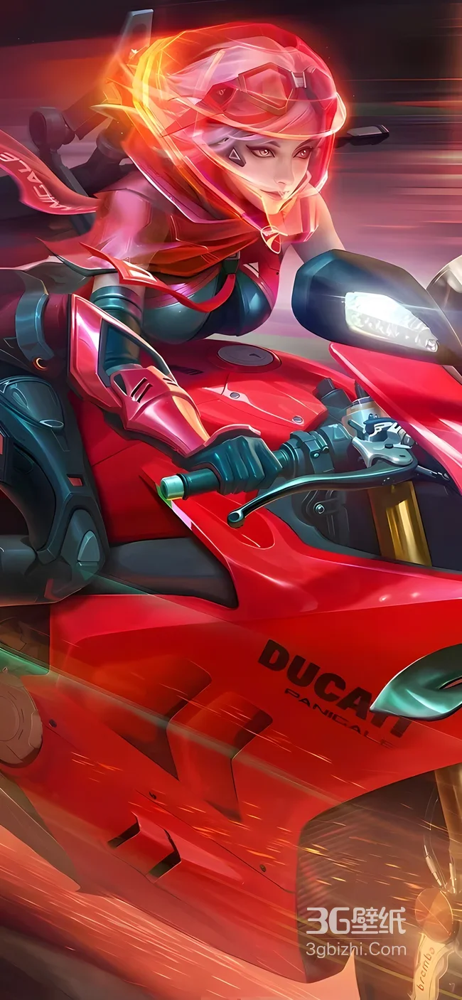 科幻竞技风机车少女·杜卡迪摩托竞速 高燃手机壁纸1