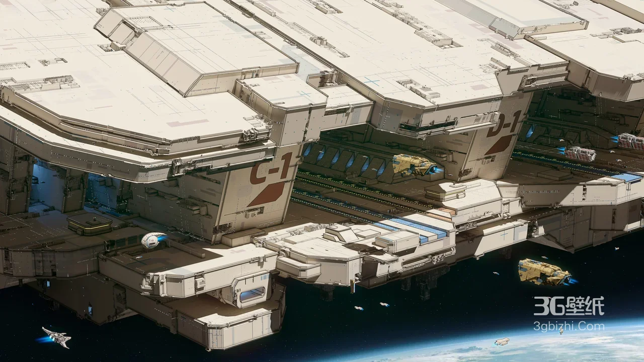 未来科幻太空空间站·机械写实·宇宙飞船科幻游戏电脑壁纸1