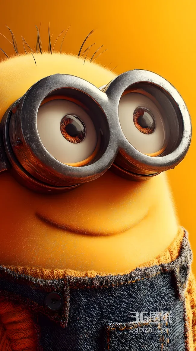 小黄人·双眼镜片萌态 写实风《神偷奶爸》手机壁纸1