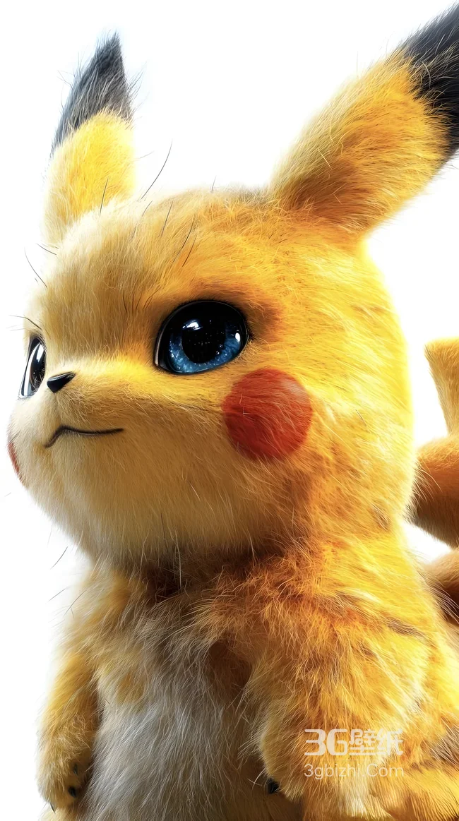 皮卡丘·毛绒写实风（宝可梦） 萌系宠物手机壁纸1