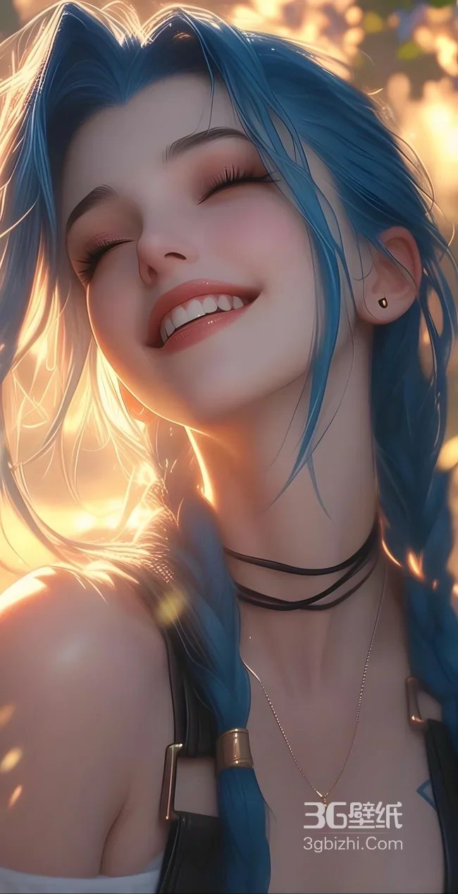 金克丝·蓝发暖光 唯美写实 英雄联盟 高人气壁纸1