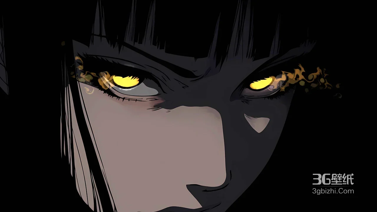 暗黑系动漫人物·金黄眼眸火焰特效 高人气暗黑漫画壁纸1