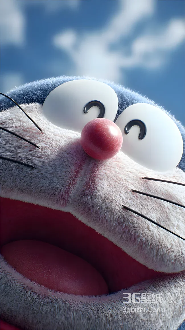 哆啦A梦·毛绒写实风 治愈系手机壁纸1