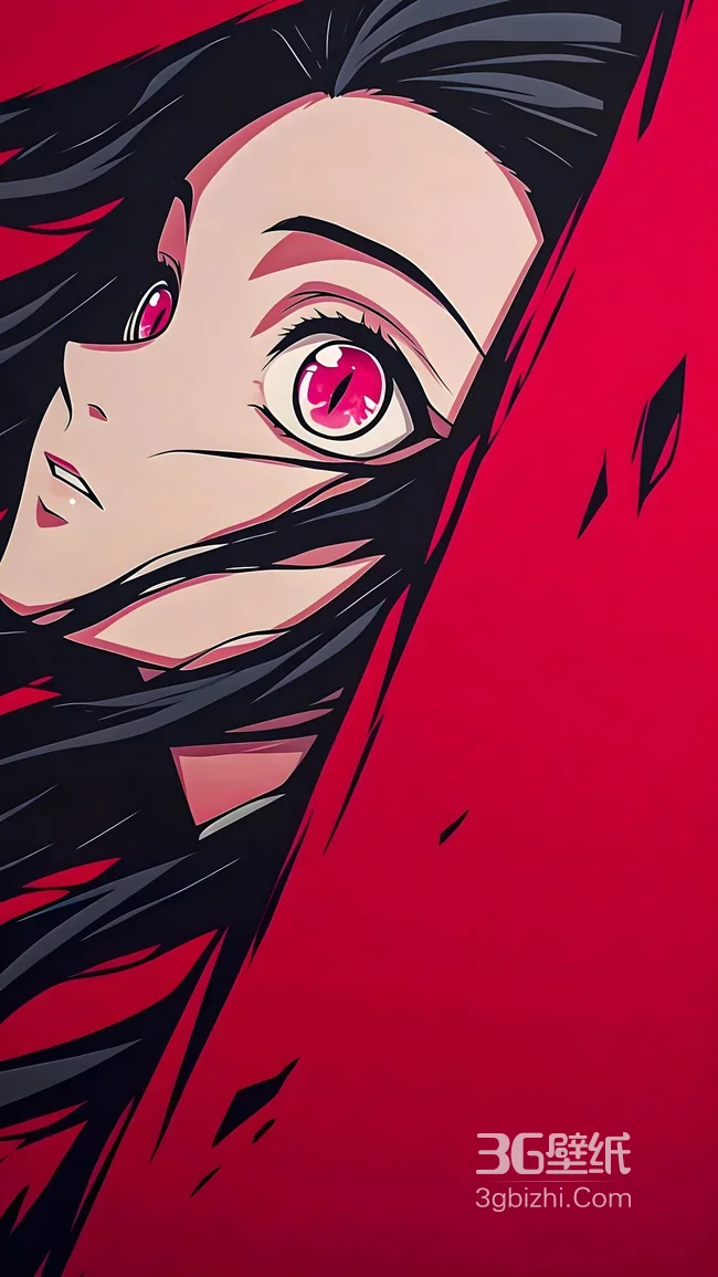 祢豆子·血瞳凝视 鬼灭之刃日漫风高燃壁纸1