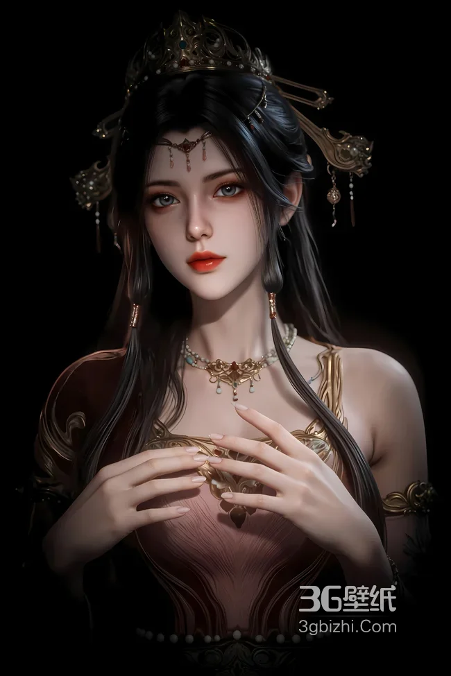 古风写实国漫美女灵毓秀·华丽配饰古典服饰 高人气古风壁纸1