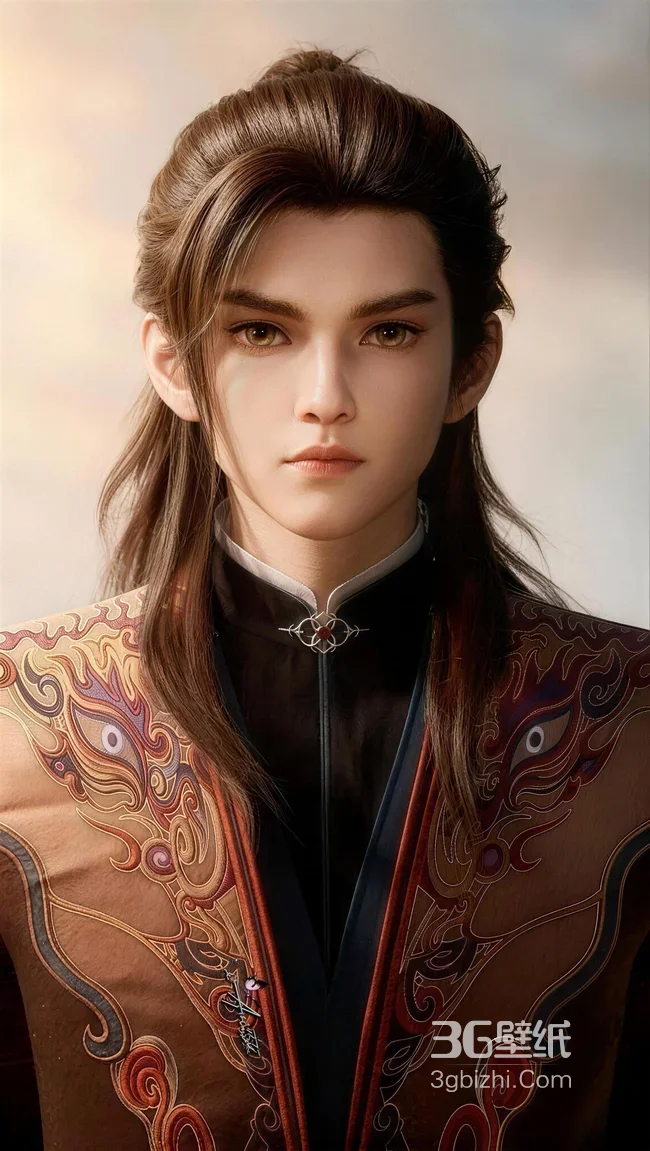 动漫角色秦牧·古风纹饰服饰 国风写实帅哥 热门玄幻壁纸1