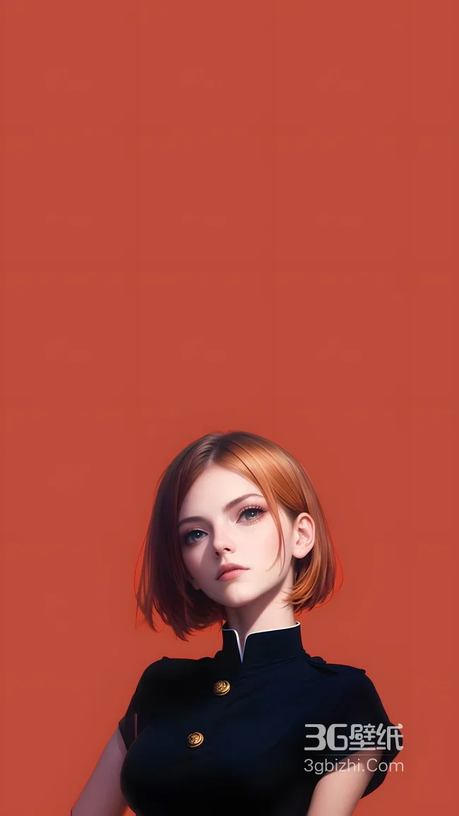 短发制服少女·写实简约风 高人气竖屏壁纸1