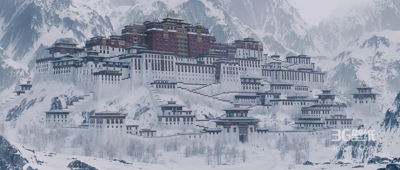 布达拉宫雪景·国风唯美·超高清电脑壁纸1