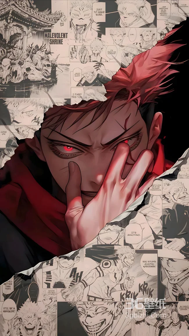 两面宿傩·红瞳邪魅 暗黑风咒术回战动漫壁纸1