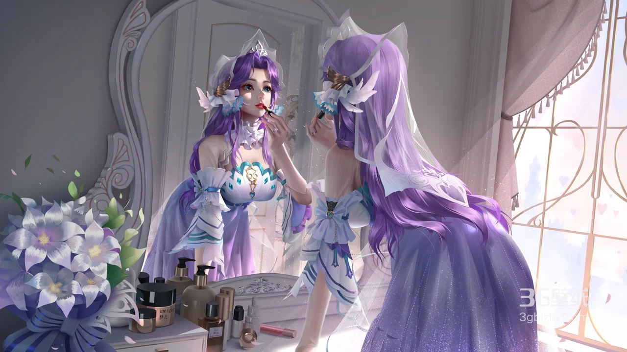 王昭君·婚纱造型 唯美梦幻 王者荣耀游戏宽屏壁纸1