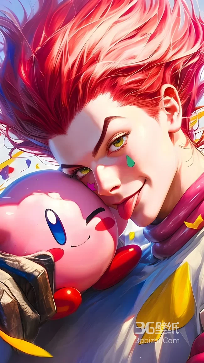 西索·俏皮互动卡比 二次元写实风 全职猎人×星之卡比壁纸1