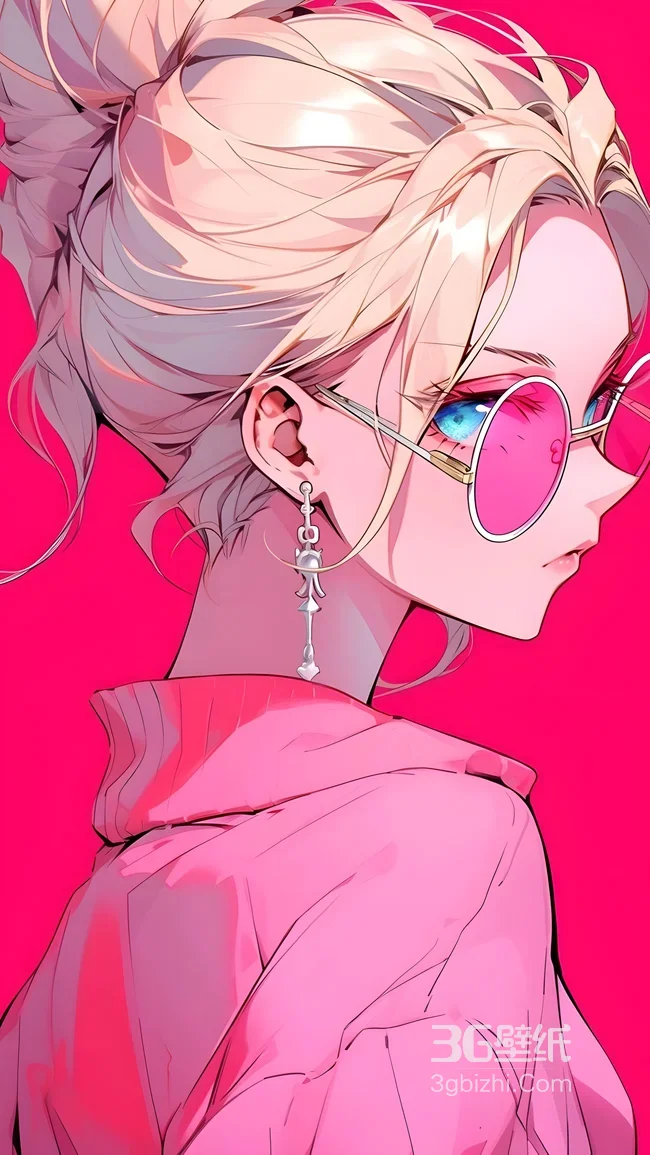 金发潮流少女·二次元插画风 甜酷时尚手机壁纸1